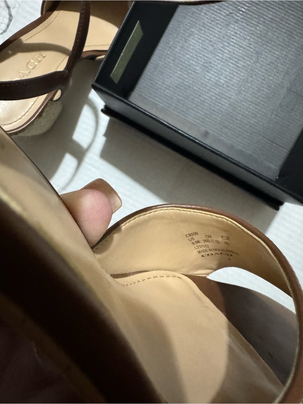 Coach Maddie Signature brown Canvas Slingback Sandals size 9.5 - Picture 14 of 16